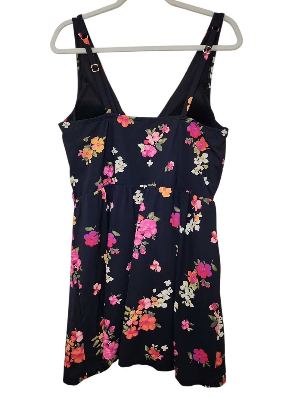 Lands' End Slender Suit wrap dress crossover V-neck Floral Blooms Swimsuit Sz 18 - Picture 4 of 16